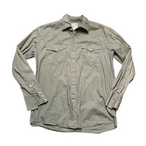 ROPER Men's Beige Button-Up Shirt Tan Size Medium